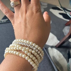 Faux Pearl Layered Bracelets